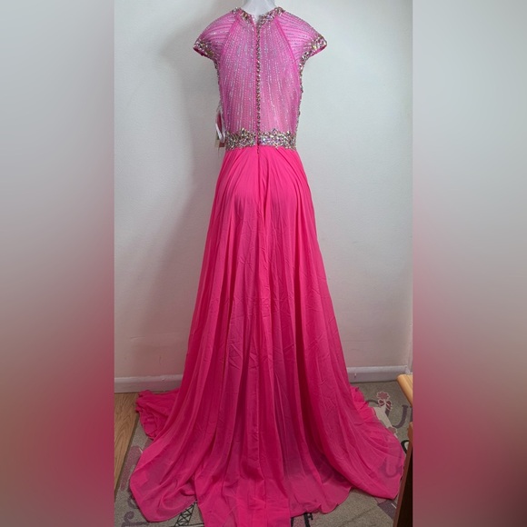 (W0) NWT Tiffany Designs Pink Evening Gown, size 8, Style #16126 - Picture 10 of 16